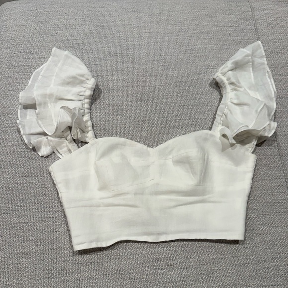 Amanda Uprichard x Revolve Mackey White Ruffle Top & Skort Set (size small) - Picture 3 of 12